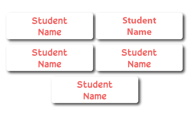 Red Basic Name | Small labels | Custom Stickers Made Easy